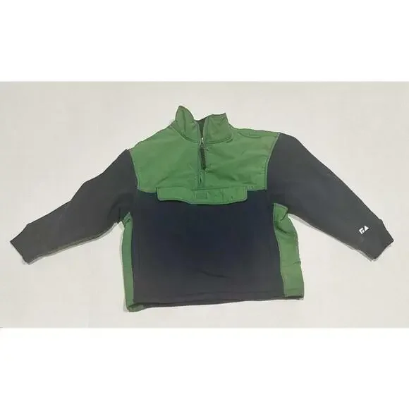 Free Assembly Boys Jacket Collared Half Zip Long Sleeve Green Dark Blue Size M 8 - Picture 4 of 12